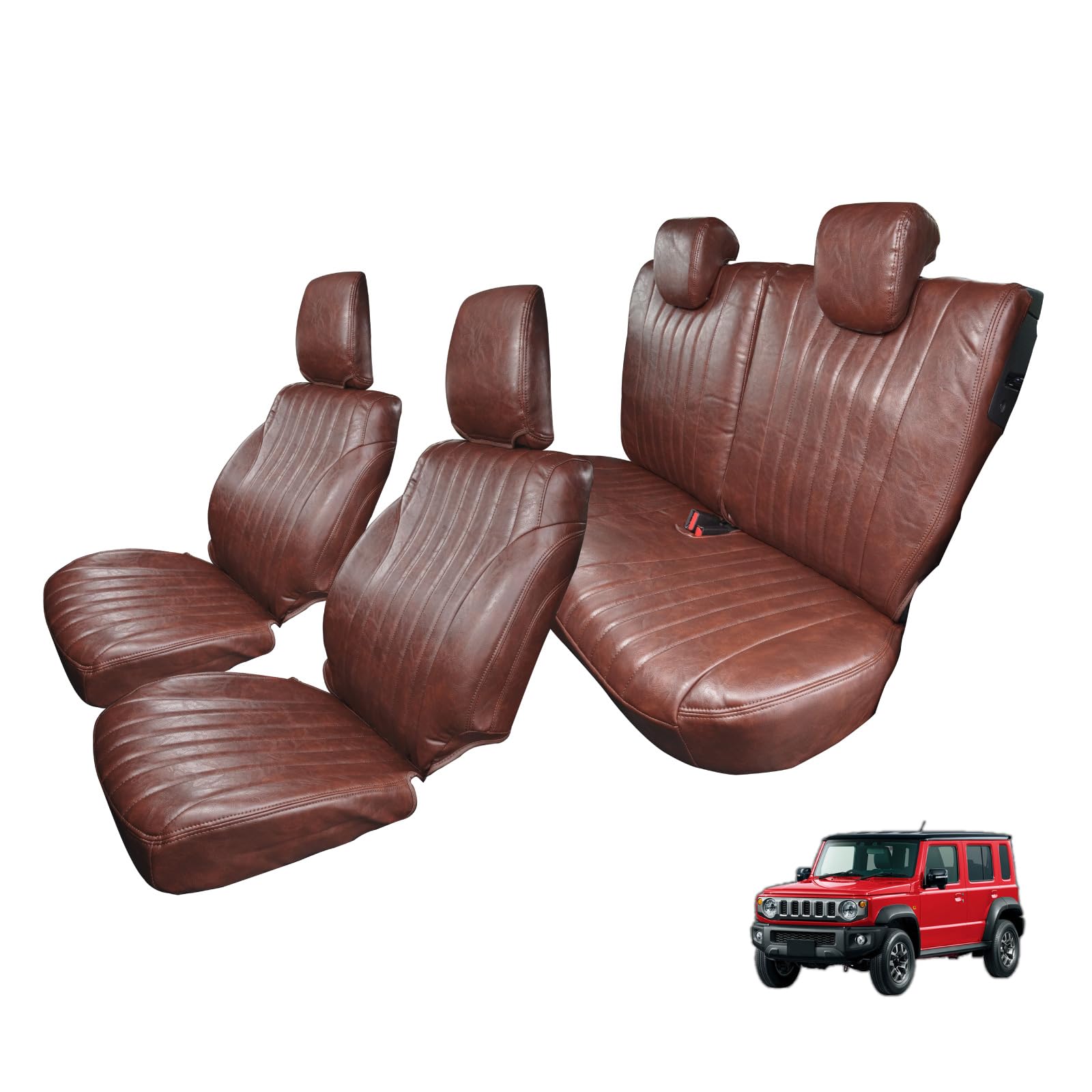 [自動車整備士監修] [車検対応] [難燃証明書取得] ジムニー ノマド クラシック シートカバー 1列目・後席セット 防水 難燃 専用設計 JC74W AT MT NOMADE CRAFTWORKS (ダークブラウン)